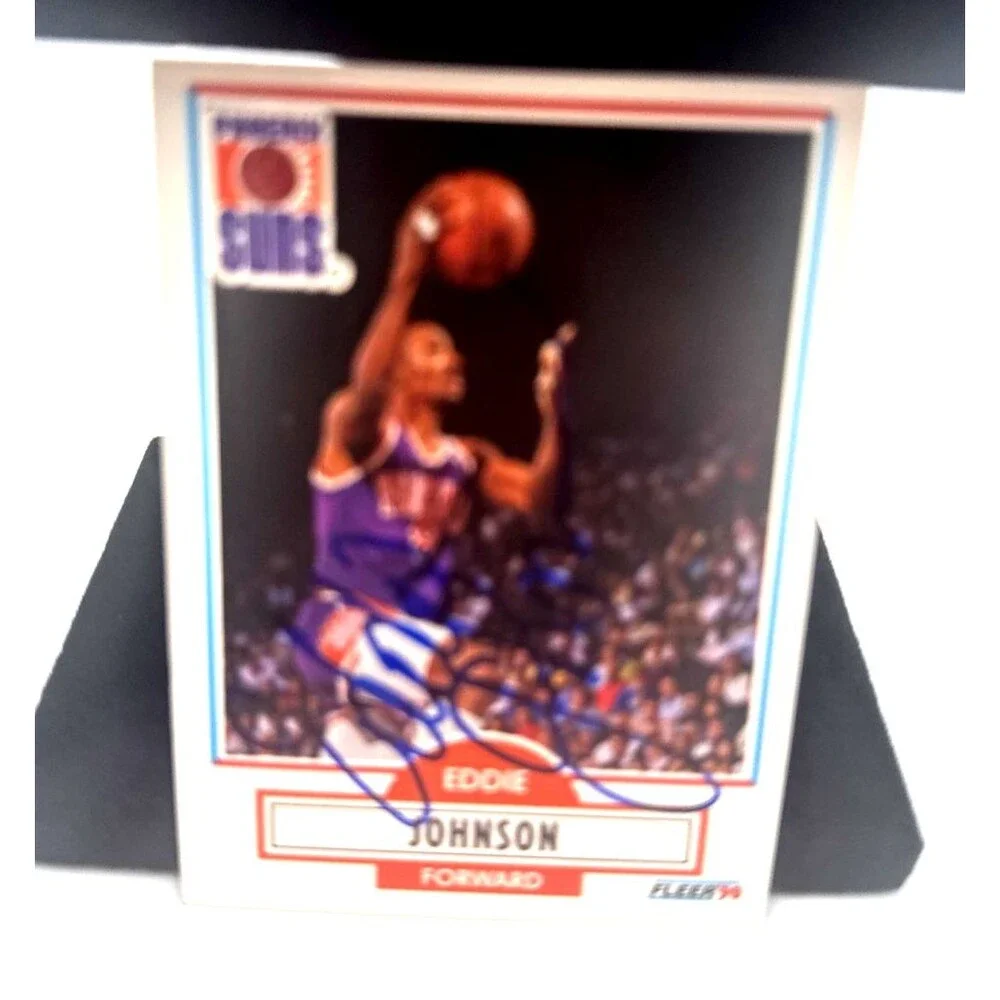 Eddie Johnson Phoenix Suns Signed 1990 Fleer #148 Autographed NBA Card